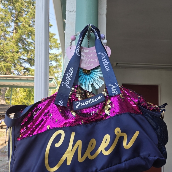 Cheer Sequin Tote Bag - Pink and Gold - Picture 1 of 6